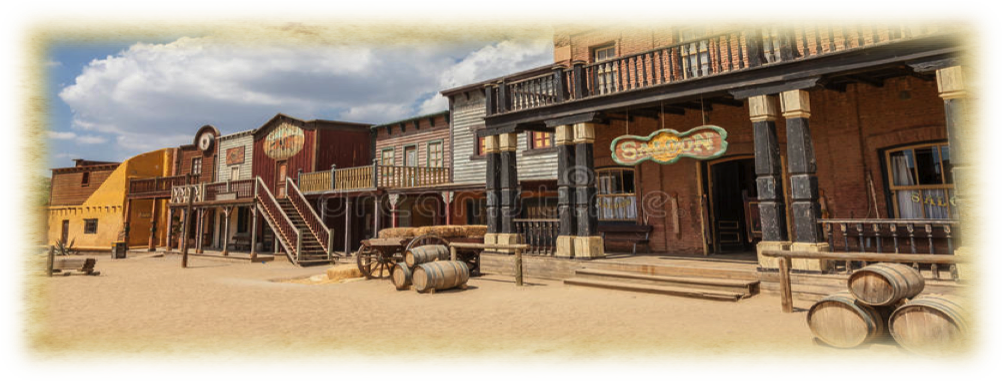 Old West Town 2a (1003x382), Png Download