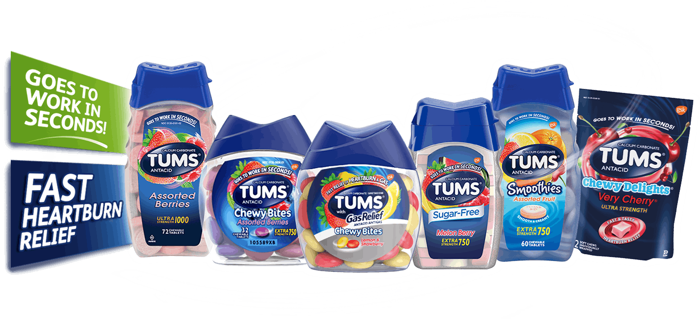 Tums® Antacids Products - Toms Heartburn (1421x648), Png Download