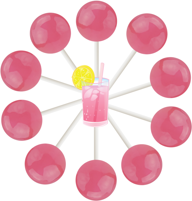 Pink Lemonade Lollipop Bag - Cotton Candy Lollipop (720x720), Png Download