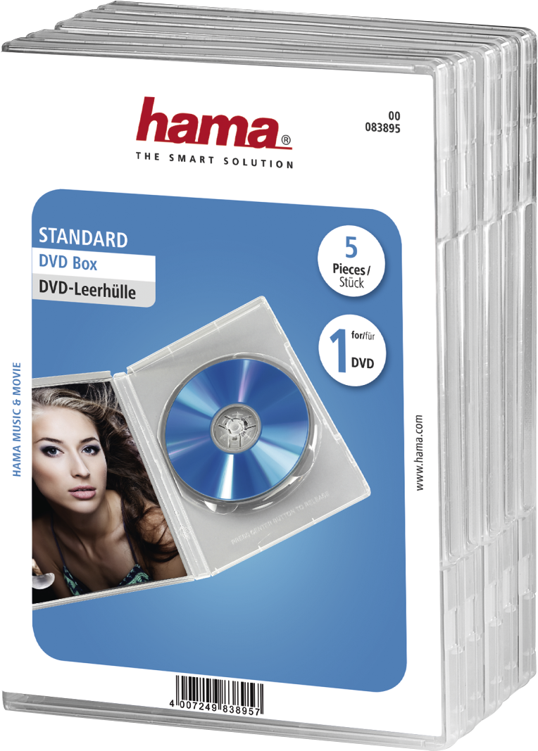 Standard Dvd Jewel Case, Pack Of 5, Transparent - Standard Dvd Jewel Case Pack Of 5 (transparent) (1100x1100), Png Download