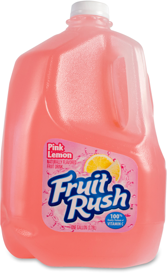 Fruit Rush Pink Lemon - Fruit Rush Fruit Drink, Pink Lemon - 1 Gl (3.78 Lt) (547x900), Png Download
