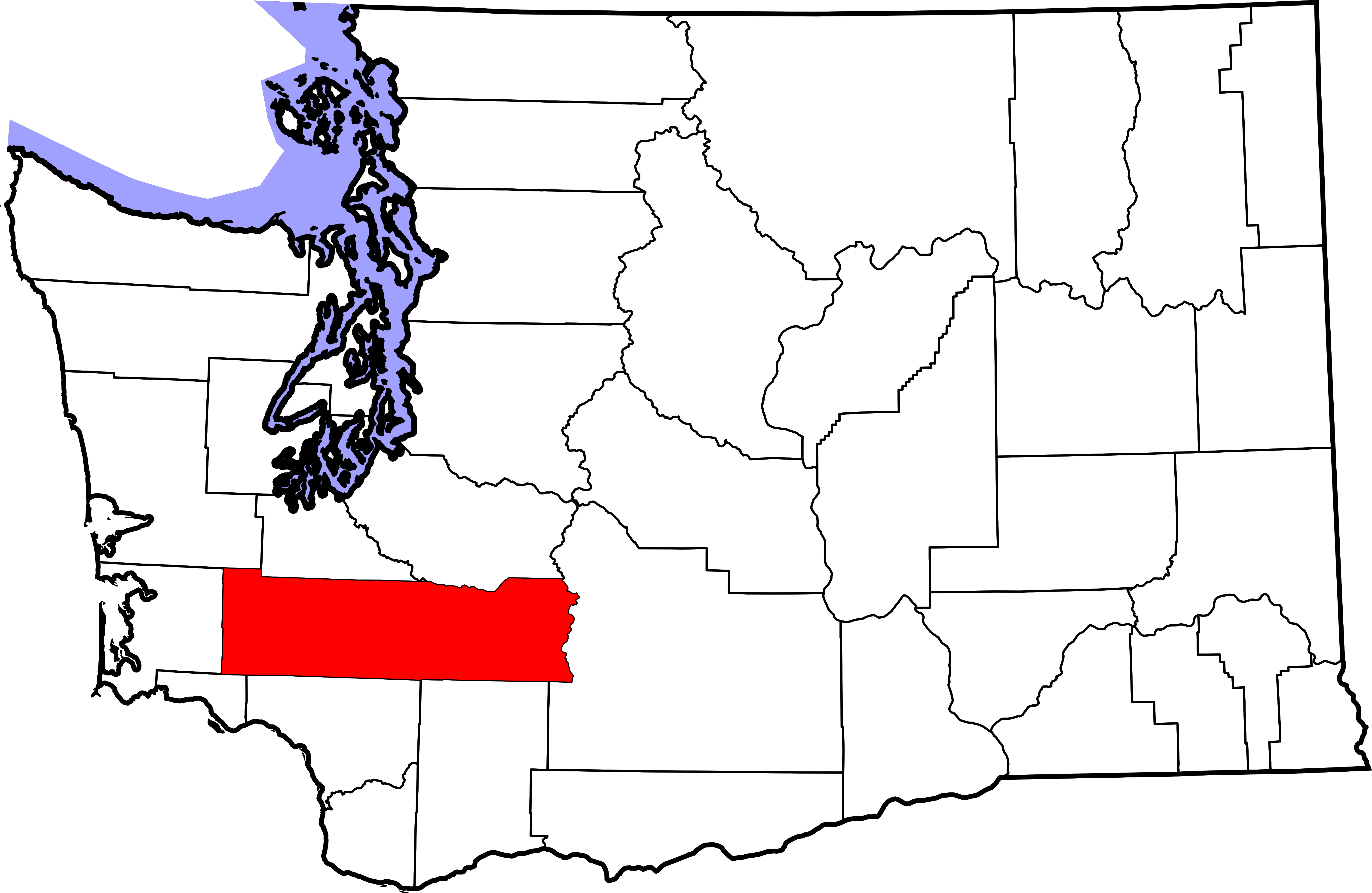 Map Of Washington Highlighting Lewis County - Thurston County (5936x3863), Png Download