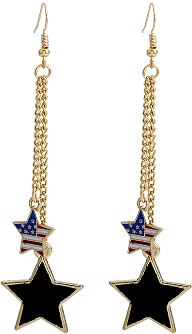 20170309112111 56738 - Cheap Women Earring Double Pentagram American Flag (600x798), Png Download