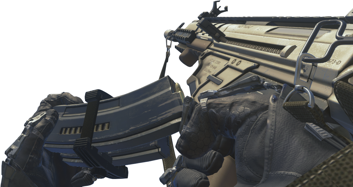 Hbra3 Dual Magazine Reloading Aw - Machine Gun (1164x628), Png Download