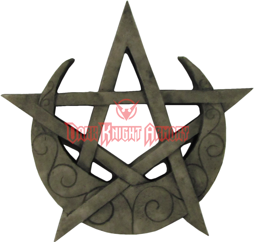 Crescent Moon Pentagram Plaque From Dark Knight Armoury - Pentagram Icon (850x850), Png Download