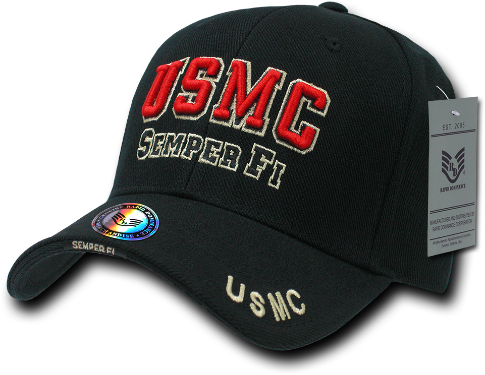 Marines Cap Usmc Semper Fi Black (1000x1000), Png Download