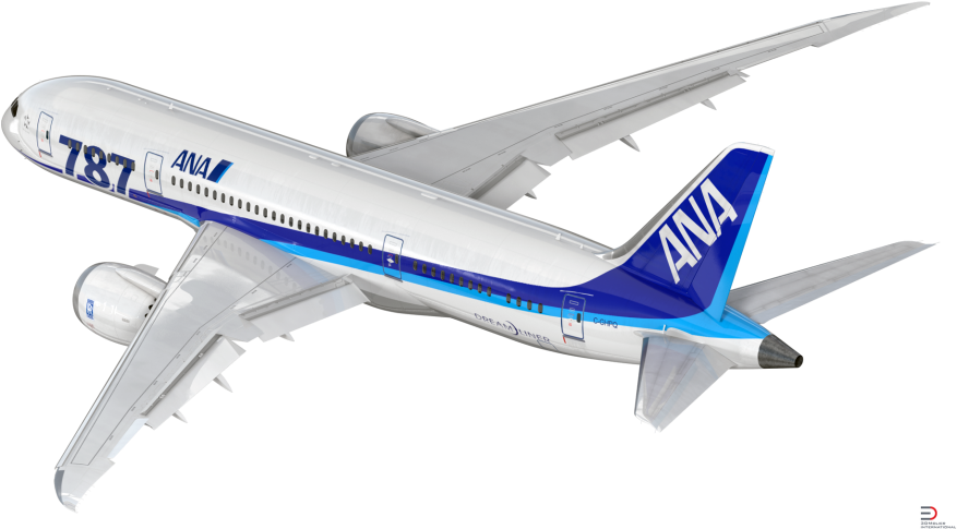 Boeing 787 8 All Nippon Airways Rigged Royalty Free (920x517), Png Download