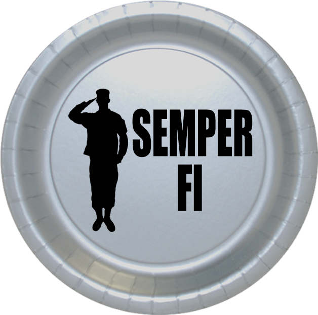 Click For Larger Picture Of Semper Fi Dessert Plate (648x648), Png Download