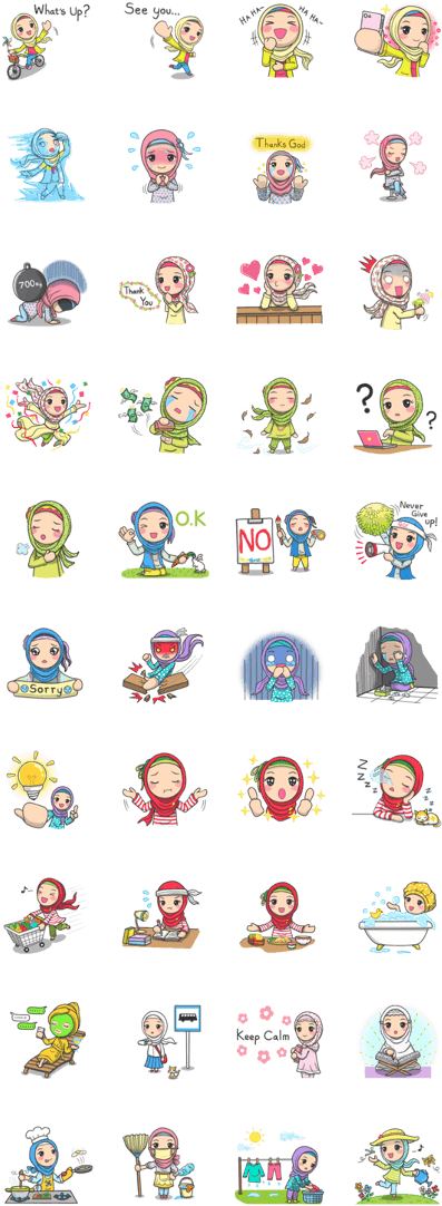 Flower Hijab - Sticker (420x1121), Png Download