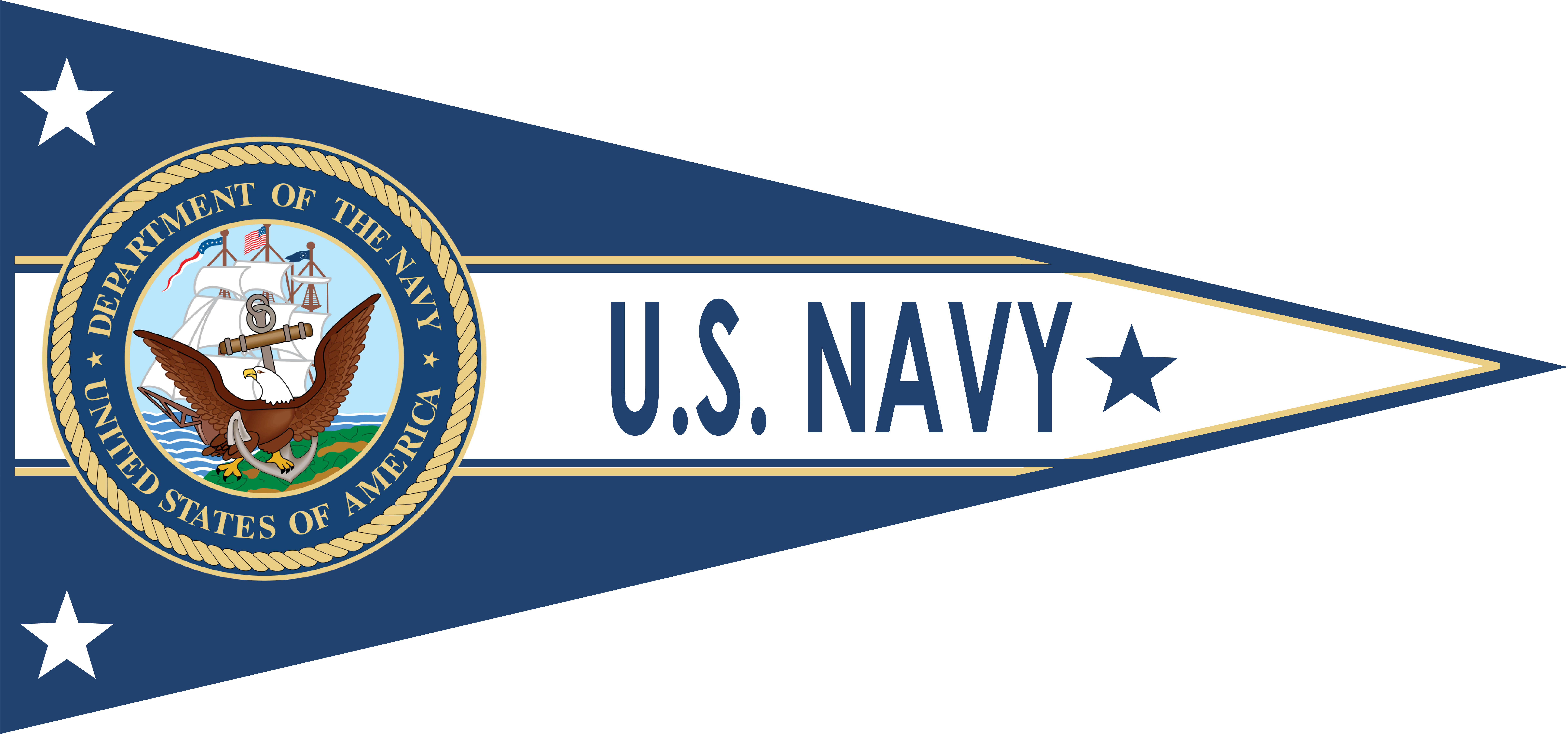 Navy Pennant - Navy Aircraft Carrier Decal Large 16" (10000x4681), Png Download