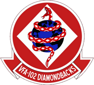 Strike Fighter Squadron 102 Insignia 2009 - Vfa 102 Diamondbacks Squadron (371x337), Png Download