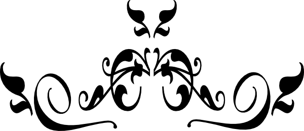 Swirl Clipart Horizontal Black - Decorative Elements Clipart (600x259), Png Download