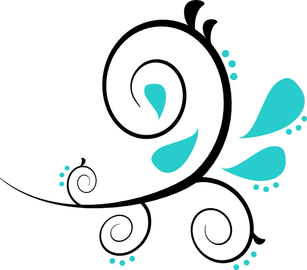 Black And Paisley Clip Art At Clker - Curved Line Design Clipart (600x529), Png Download