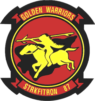 Strike Fighter Squadron 87 Insignia 2015 - Vfa 87 Golden Warriors (366x390), Png Download