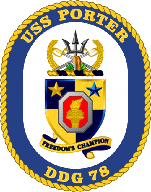 Uss Porter Crest - Ri Fusion Center (511x650), Png Download