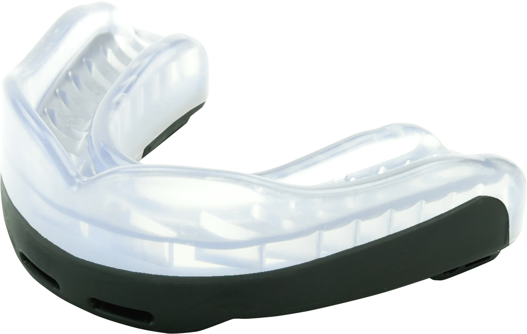 Sports Mouth Guards Are Worn Over The Upper Teeth And - Oral Mart Clear Black Boil And Bite Mouth Guard (with (1326x921), Png Download