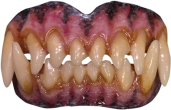 Wolf Teeth Costume Dentures - Tongue (360x480), Png Download
