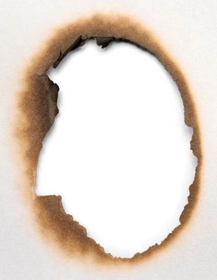 Burn Hole Png - Transparent Burnt Paper Png (426x550), Png Download
