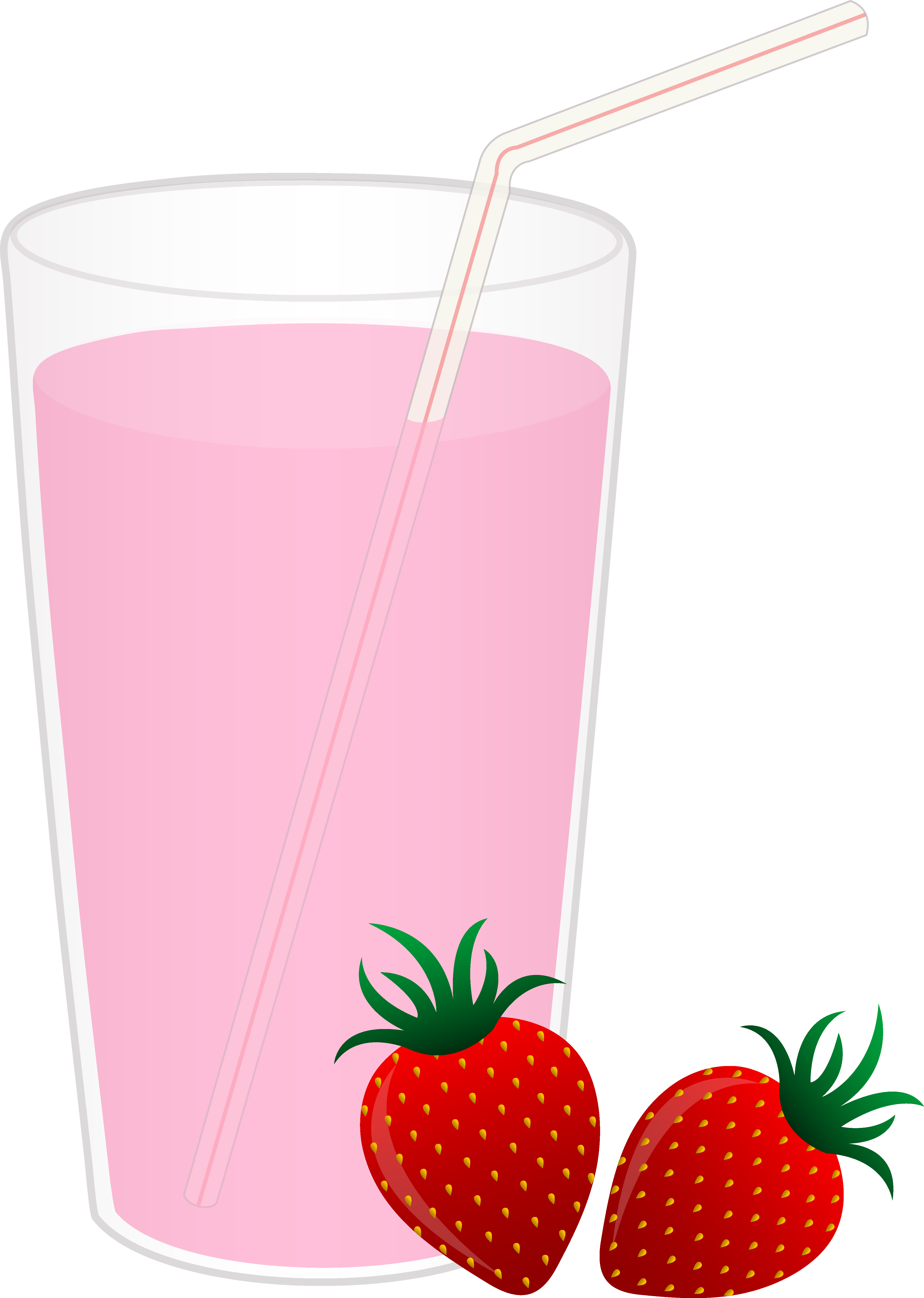 Glass Of Milk Free Clip Art - Strawberry Milk Clipart (4048x5685), Png Download
