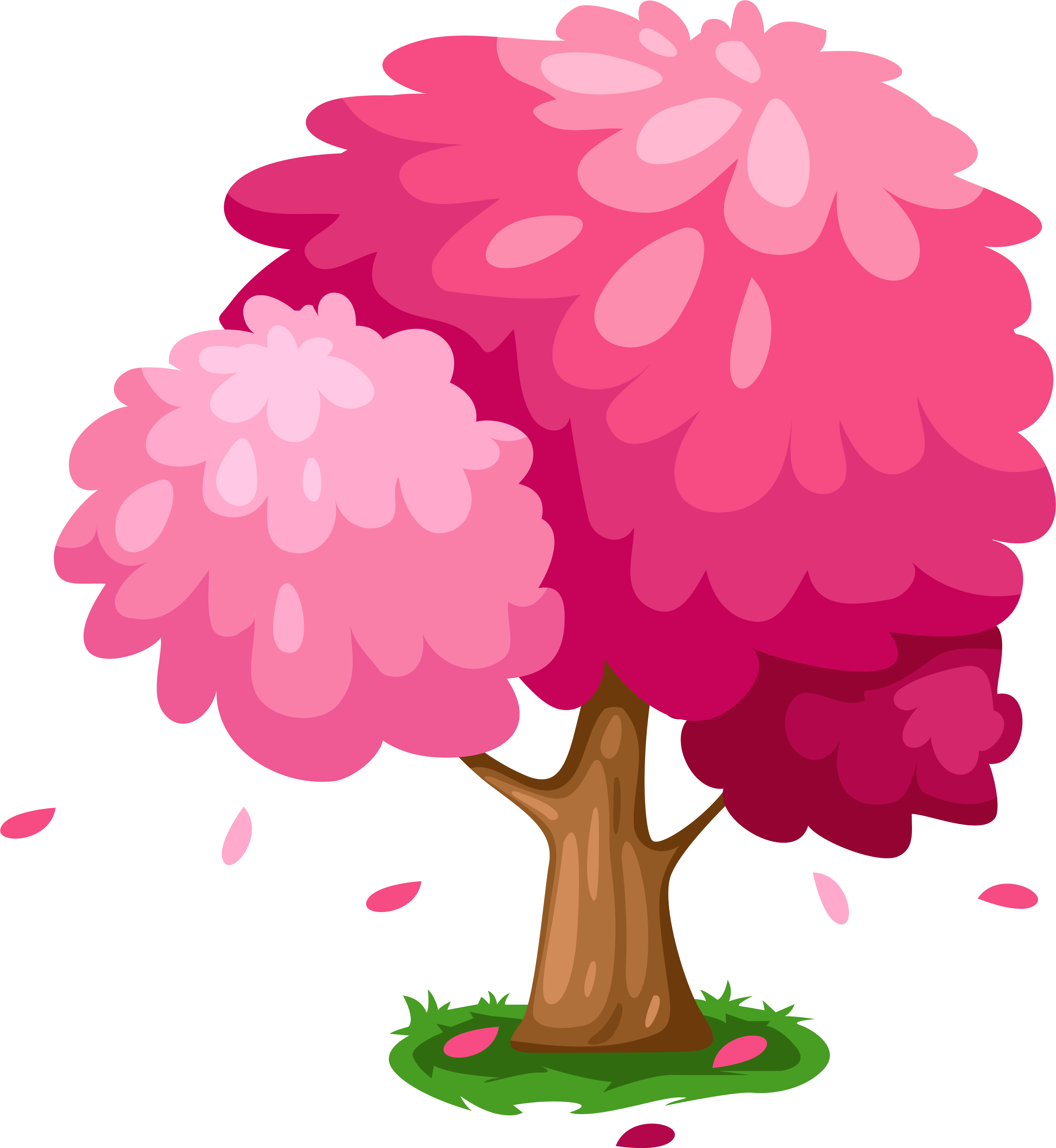 Cute Pink Spring Tree Clipart - Cute Tree Clipart (561x600), Png Download