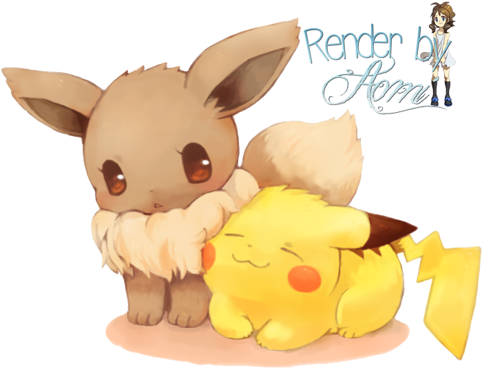 Natasha1830 Images A Chibi Eevee And Pikachu Hd Wallpaper - Pokemon Evoli Und Pikachu (721x562), Png Download