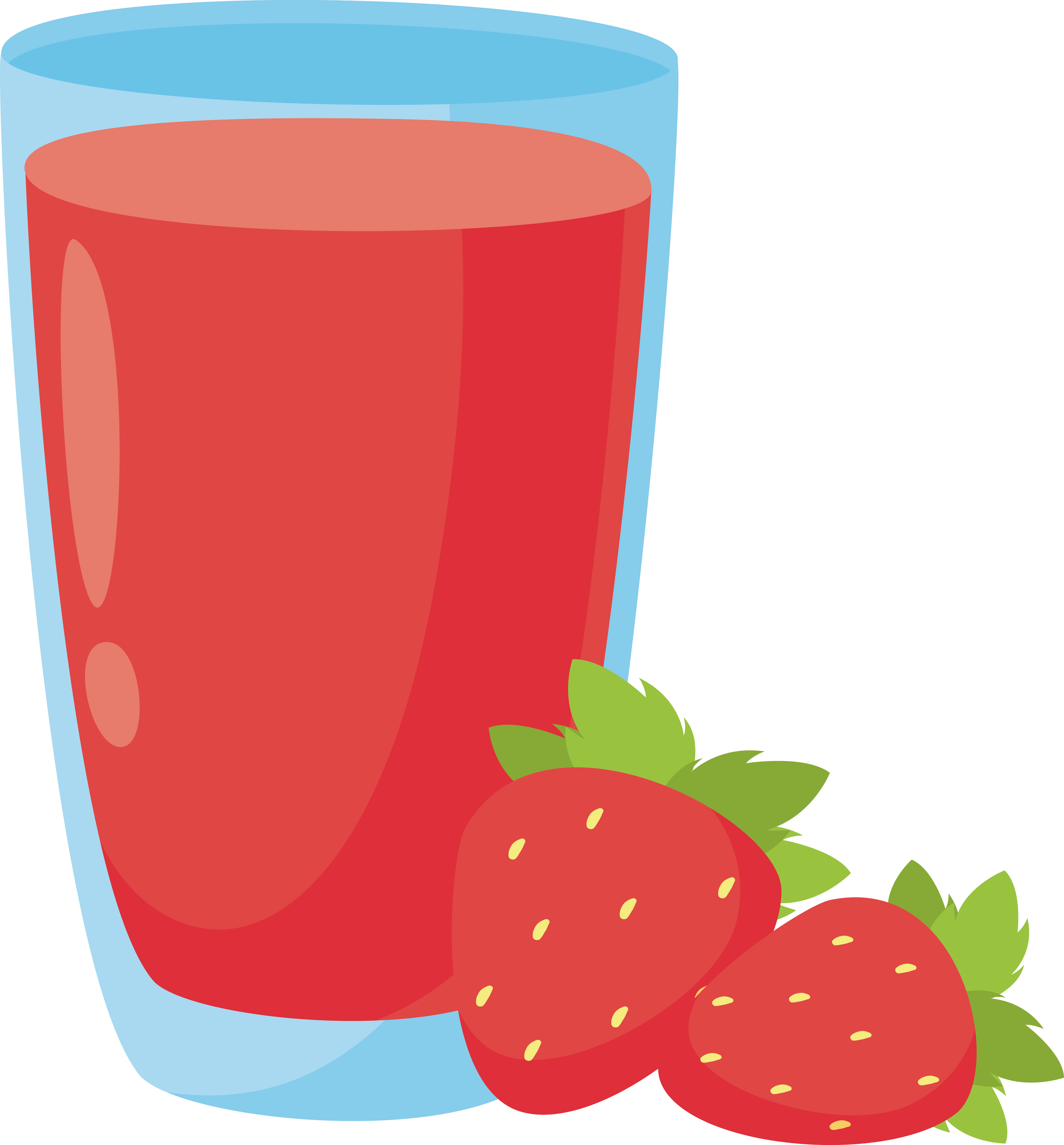 Png Black And White Stock In A Glass Fresh Isolated - Strawberry Juice Cartoon Png (4128x4442), Png Download