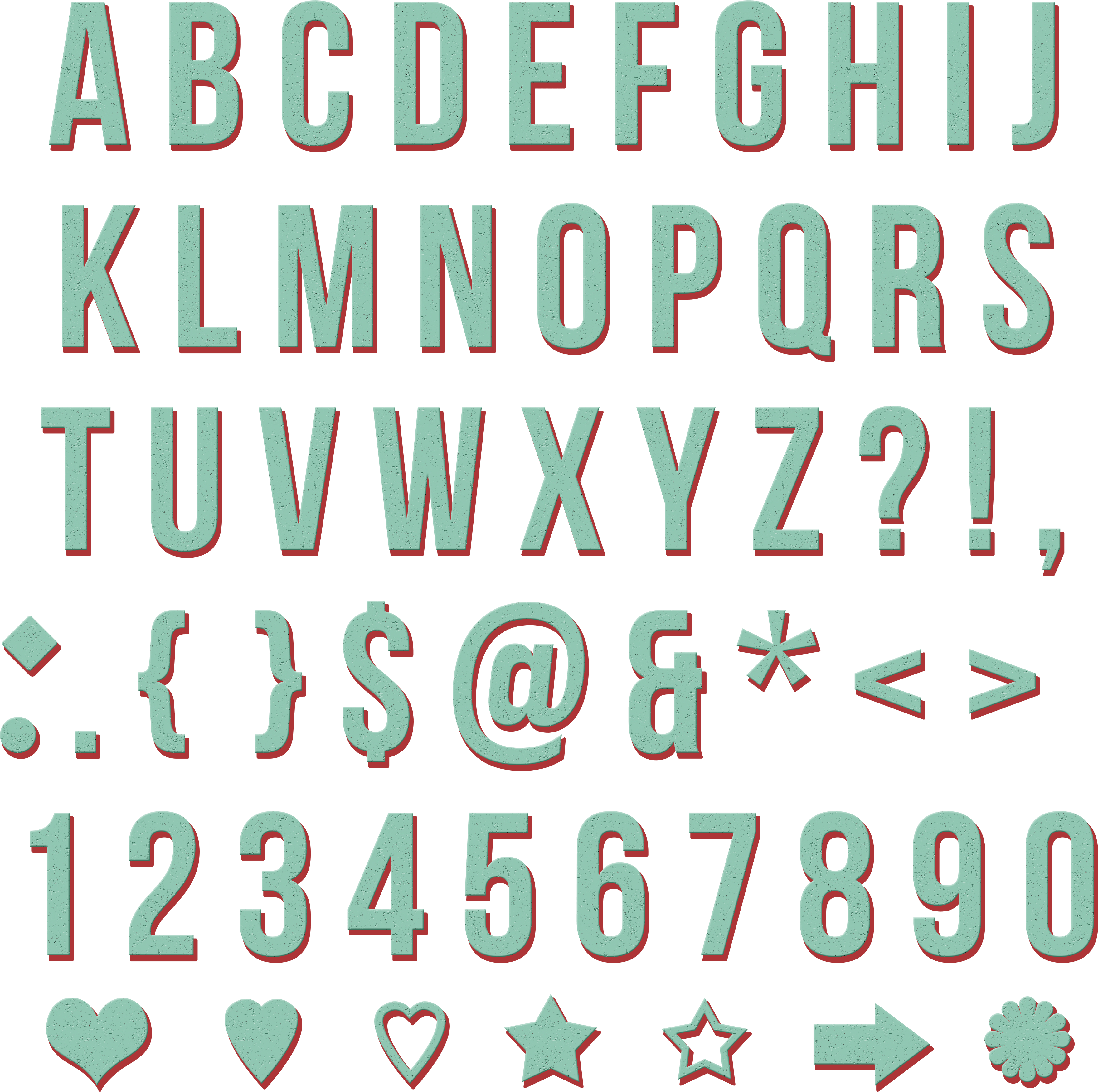 Free Download ~ Retro Mint Styled Alphabet In Png Format, - Transparent Freebee Alphabet Png (3520x3502), Png Download
