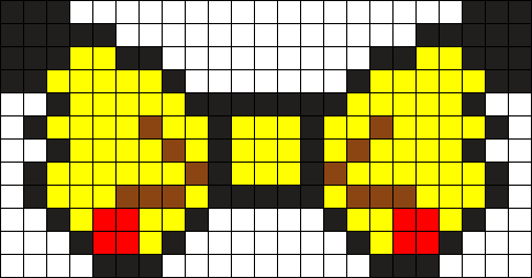 Cute Pikachu Bow Perler Bead Pattern / Bead Sprite - Perler Bead Bow Patterns (484x253), Png Download