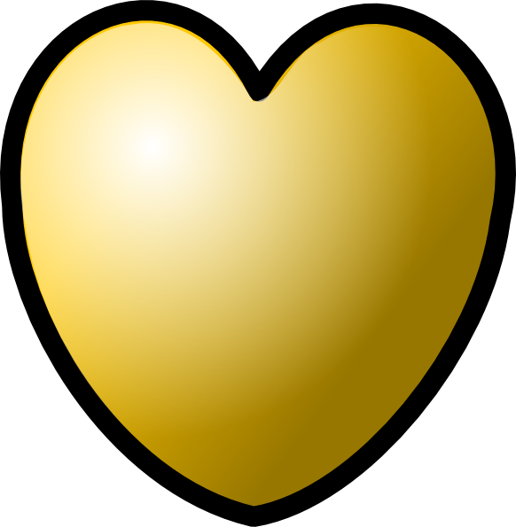 Heart Gold Theme (582x595), Png Download