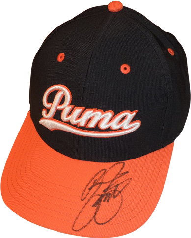 Rickie Fowler Autographed Puma Golf Hat Jsa - Puma Script Fitted Cap - Navy (500x500), Png Download