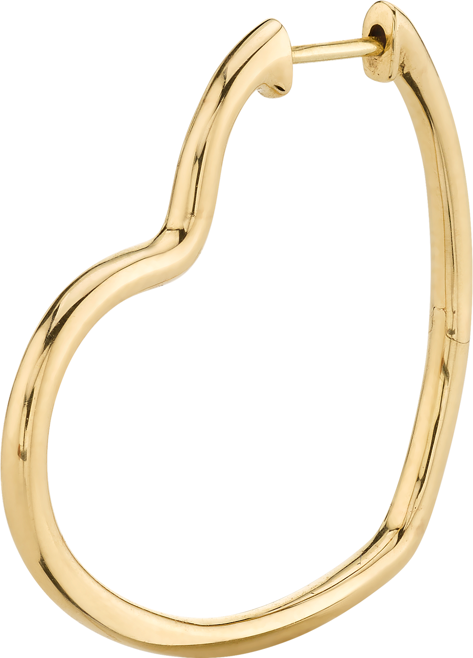 Large Gold Heart Hoop - Body Jewelry (1800x1800), Png Download