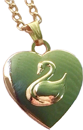 Swan Princess Gold Heart Pendant - Gold (288x432), Png Download