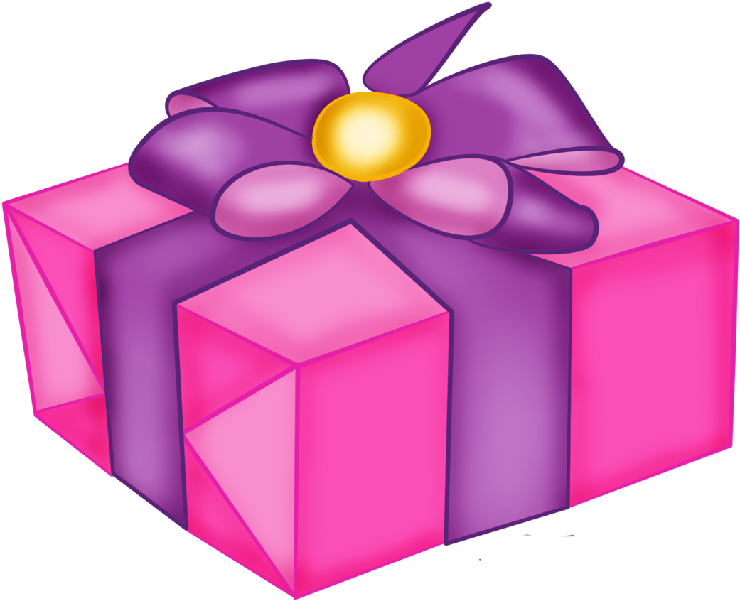 Image Free Download Pink Box With Purple - Pink Present Clip Art (1094x879), Png Download