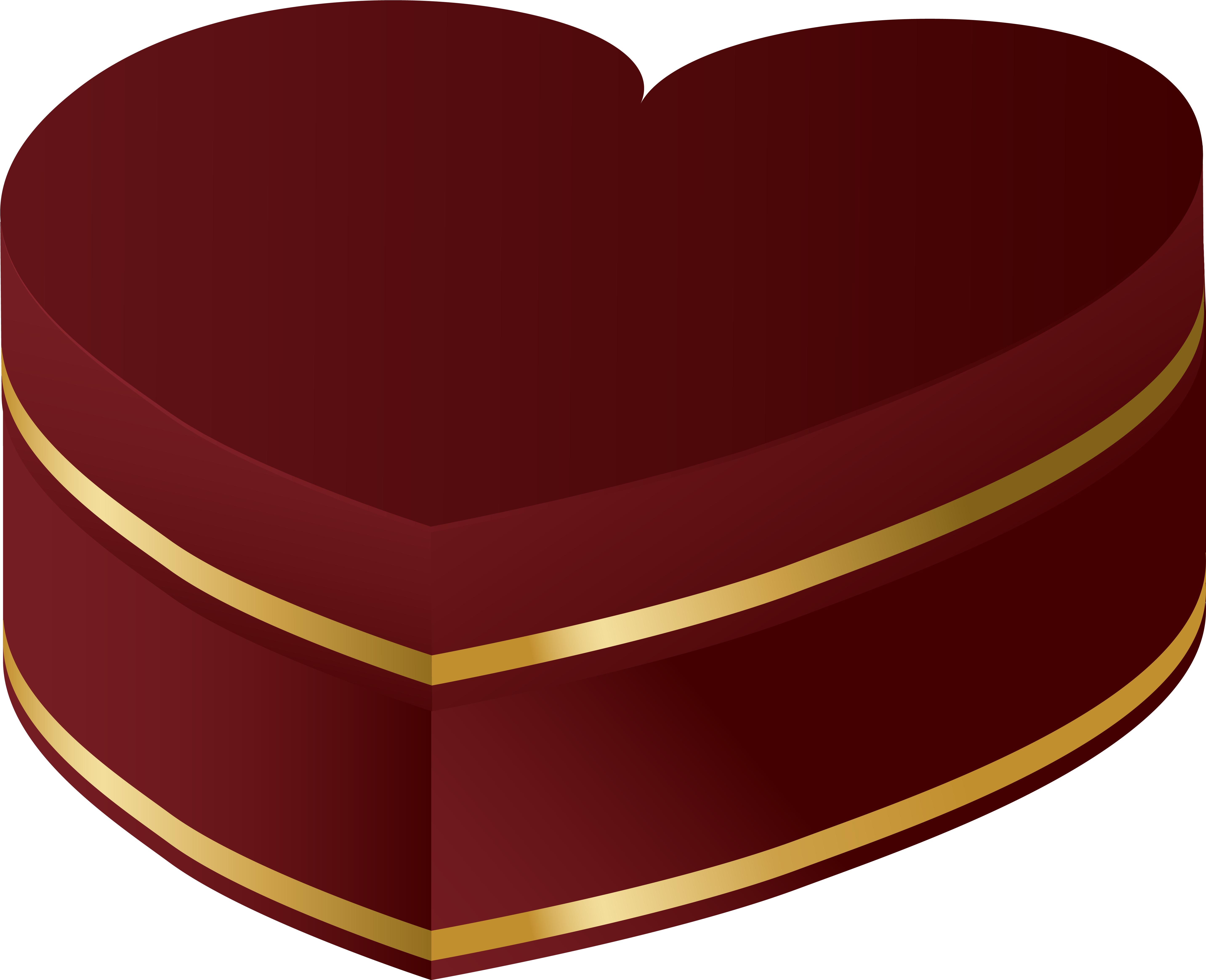 Red And Gold Heart Gift Png Clipart Image - Heart (5850x4752), Png Download