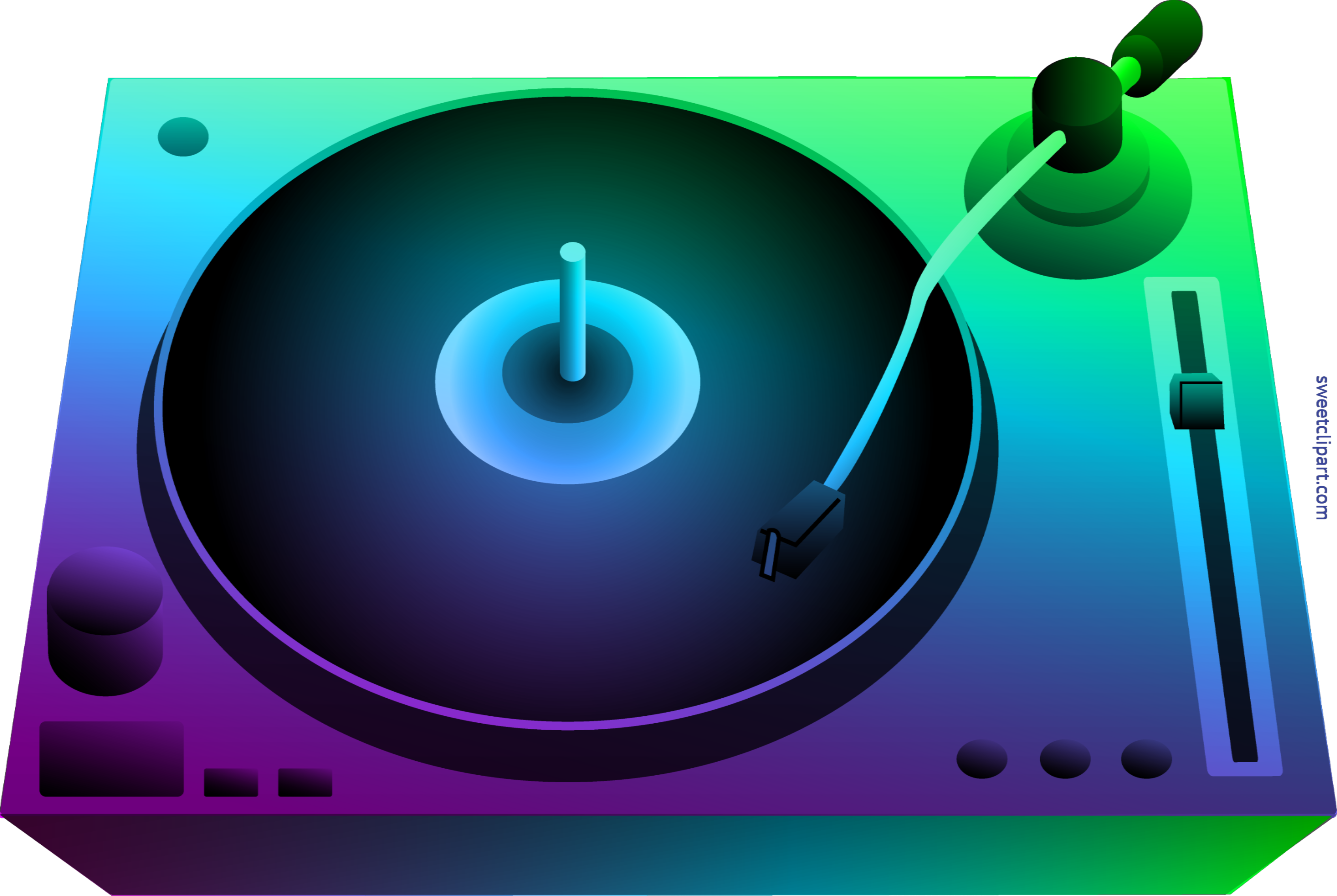 Dj Turntable Neon Light - Turntable Clipart (6530x4376), Png Download