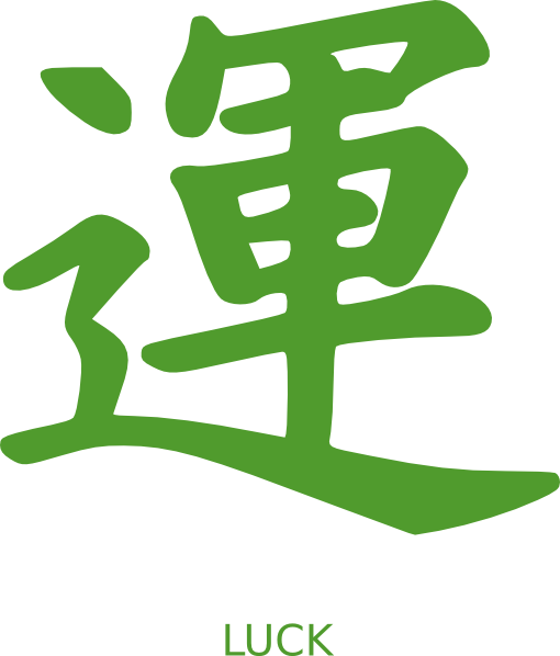Luck Clipart Small - Luck In Chinese (510x598), Png Download