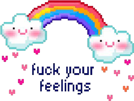 #rainbow #clouds #heart #kawaii #fuck - Offensive Twitter Headers (500x351), Png Download