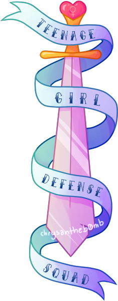 Personal Pastel Digital Feminism Complete Artists On - Teenage Girl Defense Squad 17" Laptop Sleeve (500x670), Png Download