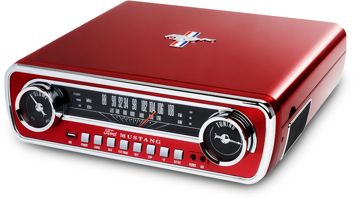 A Quiet Belt Drive 3 Speed Turntable - Ion Mustang Lp (black) (1200x750), Png Download