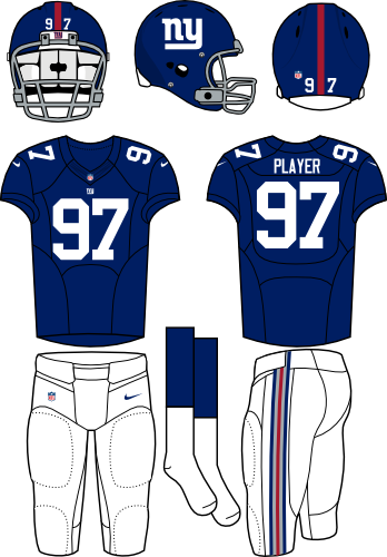 New York Giants Uniform - New York Giants Home Uniform (348x500), Png Download