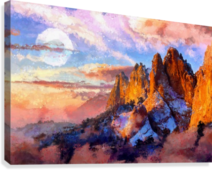Colorado Mountains Canvas Print - Artwork Colorado Mountains (429x344), Png Download