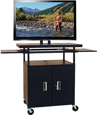 Buhl Vcom Plcab5434e Adjustable 54 In - Hamilton Buhl - Flat Panel Av Cart With Locking Cabinet (400x400), Png Download