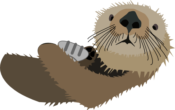 Funny Otter Cliparts - Sea Otter Clip Art (600x379), Png Download