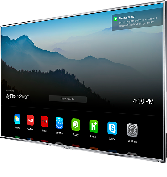 On The Wall Tv By Hdinstalls With Flat Screen Tv Png - Televisor Smart Tv Png (541x573), Png Download