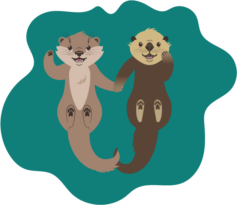 Otters Holding Hands (925x766), Png Download