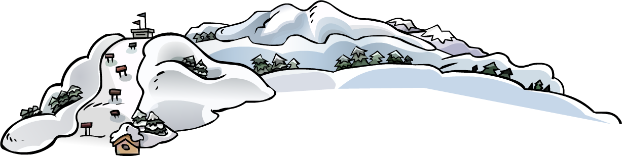 Mountain Range Before Nov 2008 - Club Penguin Toughest Mountain (1227x309), Png Download