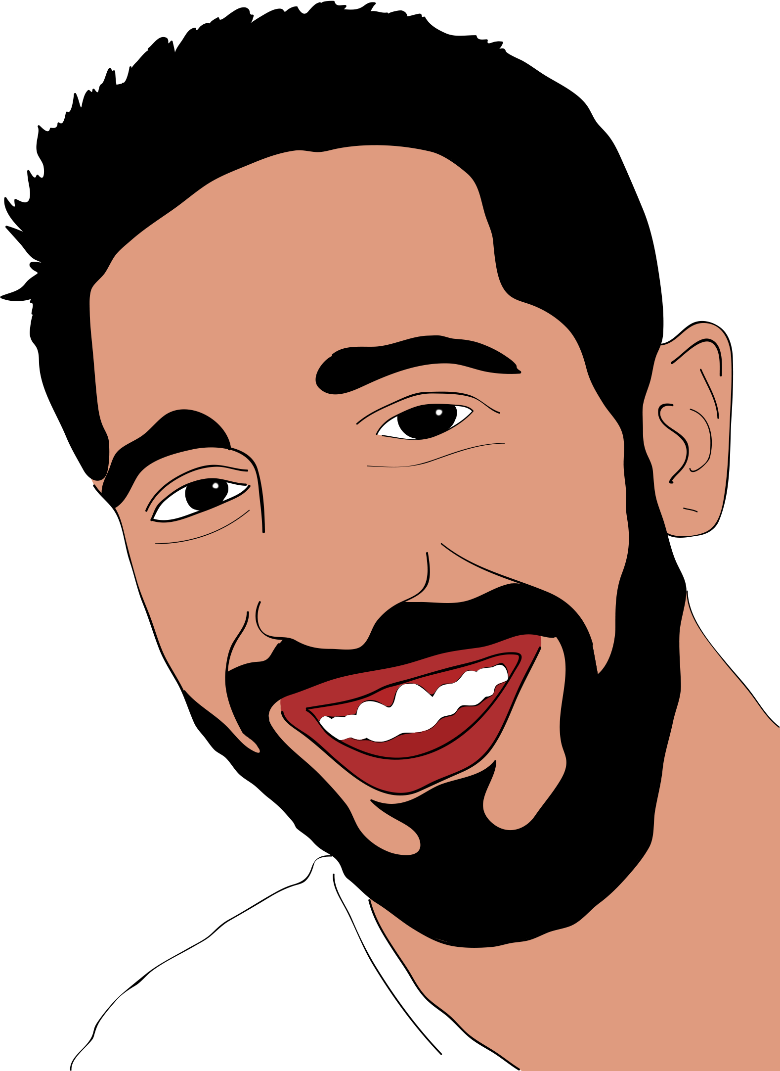 Happy Man - Happy Man Cartoon Face (1578x2165), Png Download