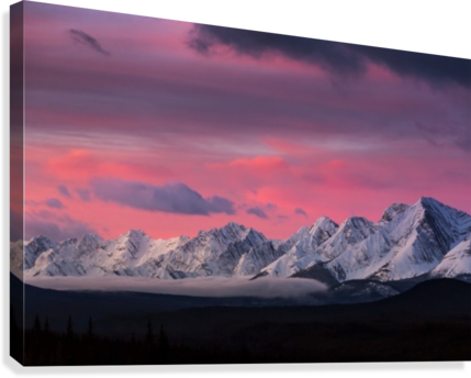 Dramatically Glowing Sky At Sunrise With Snow Covered - Kananaskis (429x344), Png Download