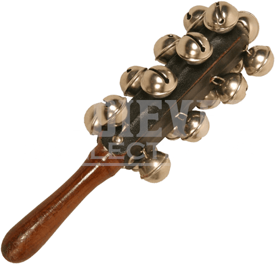 Hand Sleigh Bells - Dobani Hand Sleigh Bells On Wooden Handle, White (588x588), Png Download