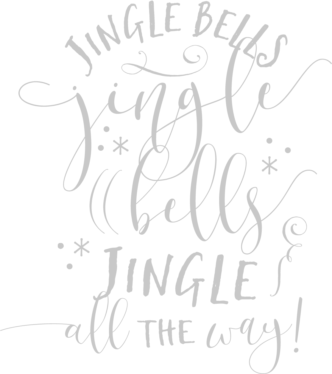 Jingle Bells Typography - Calligraphy (1192x1473), Png Download